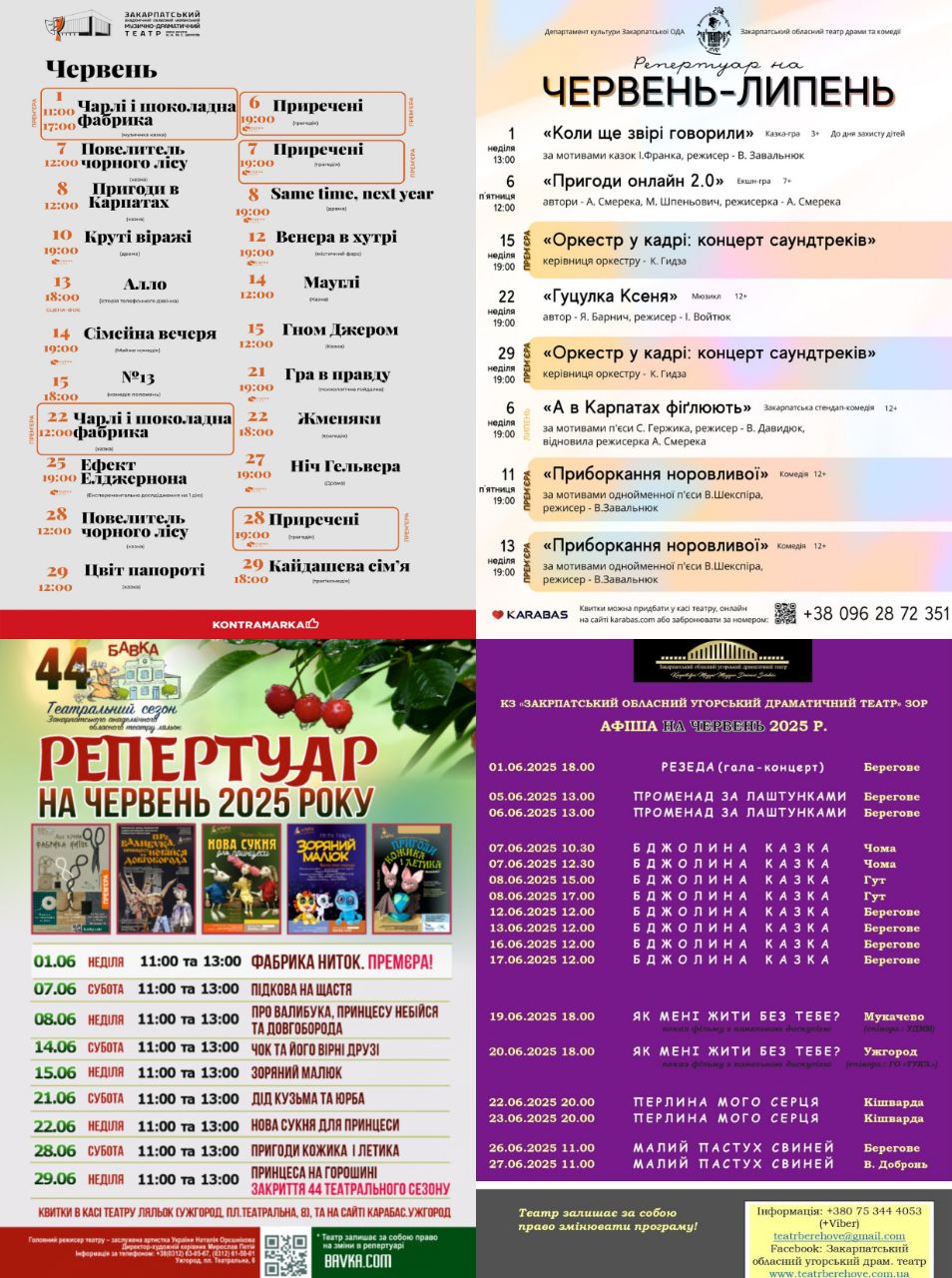 10174Репертуар обласних театрів на червень 2025 року