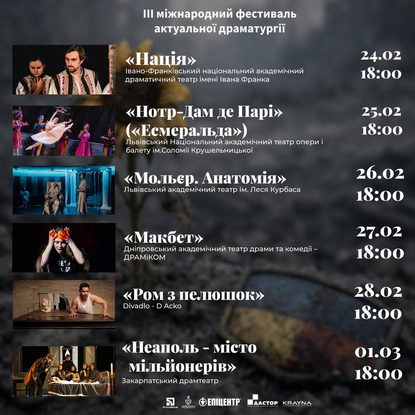 19165Закарпатський облмуздрамтеатр утретє проведе Міжнародний фестиваль актуальної драматургії «Драма сьогодення»